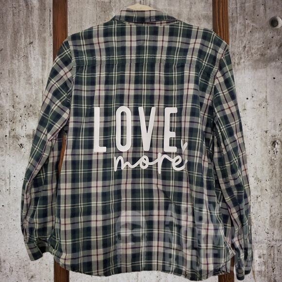 Carhartt Valentine Shirt - Women's Upcycled Love More Button-Up Women's Large - Picture 1 of 9